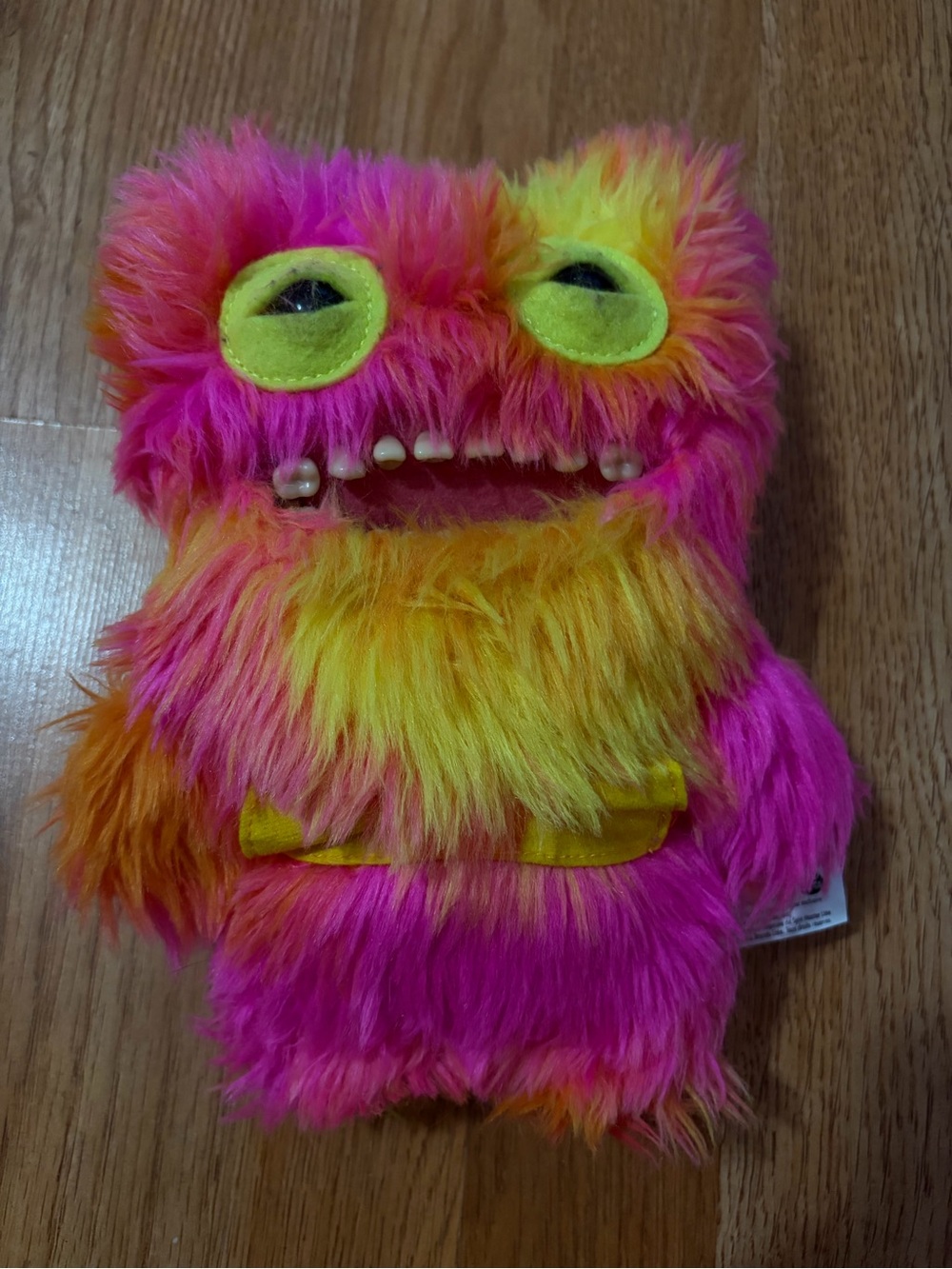 ZURU Bright Pink & Yellow Fuggler Vacey Vib Fuzzy Monster Plush stuffed animal